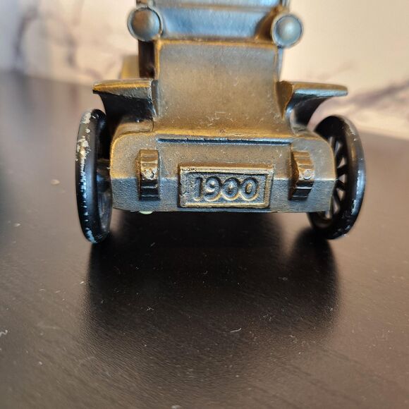 Metal Car Bank Pill Box Coupe Banthrico ROLLS Advertising Nutley NJ Bronze VTG - Picture 9 of 9